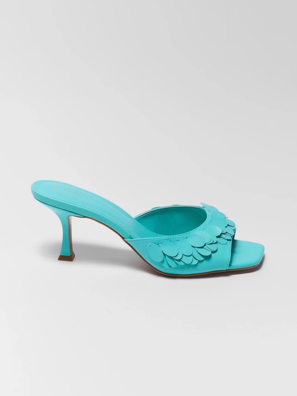 ShuShop Turquoise Scallop-Trim Mule Sandals - Picture 2 of 5